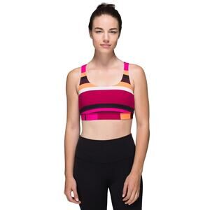 Lululemon Energy Bra in Blossom Stripe Bumble‎ Berry Ghost Women's Size 6